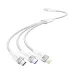 Vention CTRWG 3-in-1 USB Male to Type-C, Micro USB & Lightning Male, 1.5 Meter, White Cable # CTRWG