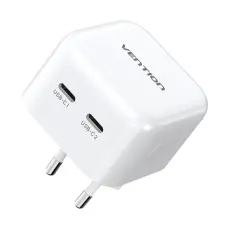 Vention FBPW0-EU 2-Port USB-C 35W White Charger / Charging Adapter #FBPW0-EU