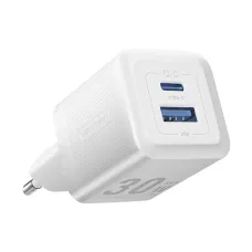 Vention FEQW0-EU 30W GaN USB & USB-C White Charger / Charging Adapter #FEQW0-EU (2 Pin, EU)