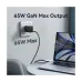 Vention FERB0-EU 3-Port USB & Dual USB-C 65W GaN Black Charger / Charging Adapter #FERB0-EU (2 Pin, EU)