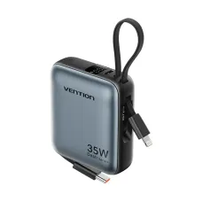 Vention FHFH0 10000mAh 35W Gray Mini Power Bank with Digital Display #FHFH0