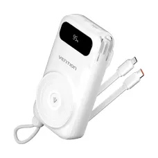 Vention FHXW0 10000mAh 22.5W White Power Bank with Digital Display #FHXW0