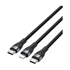 Vention H17BAV 2-in-1 USB Type-C Male to Type-C & Lightning Male, 1.2 Meter, Black Cable # H17BAV (60W)