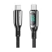 Vention TAYBAV USB 2.0 Type-C Male to Male, 1.2 Meter, Black Braided Charging & Data Cable With LED Display #TAYBAV