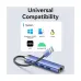 Vention TGFSB USB Male to Tri USB, Type-C & LAN Female, 0.15 Meter, Blue Multi-Interface HUB # TGFSB