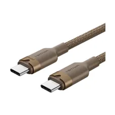 Vention TRIJH USB 2.0 Type-C Male to Male, 2 Meter, Gold Braided Charging & Data Cable #TRIJH