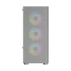 Xtreme A100B Mesh Mid Tower ATX (Tempered Glass) Gray Gaming Desktop Casing With 4 RGB Fan