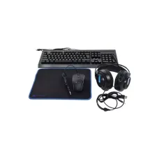 Xtreme K502C RGB Backlit USB Wired Gaming Keyboard, Mouse, Mouse Pad & Headphone Black Combo with Bangla