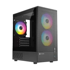 Xtreme M31B Mini Tower M-ATX Black Gaming Desktop Casing With 3 RGB Fan