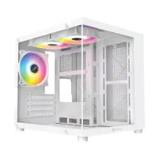 Xtreme M72W Mid Tower M-ATX White Gaming Desktop Casing With 3 ARGB Fan