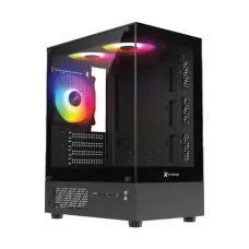 Xtreme M95B Mini Tower M-ATX Black Gaming Desktop Casing With 3 ARGB Fan