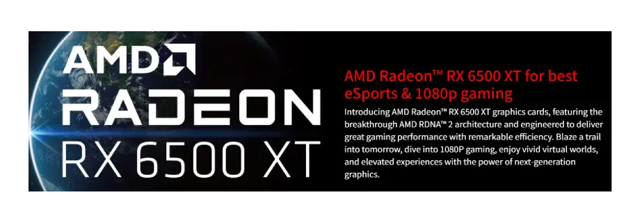 PowerColor Fighter AMD Radeon RX 6500 XT 4GB GDDR6 Graphics Card