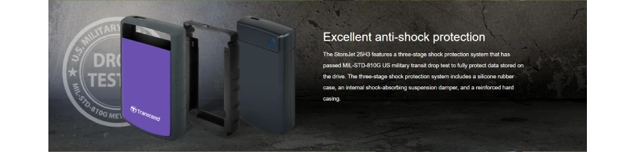 Transcend StoreJet 25H3 4TB USB 3.1 Portable Hard Disk