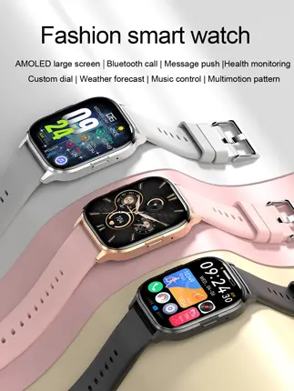 Blisbond Alpha AMOLED Display Bluetooth Smart Watch - Black